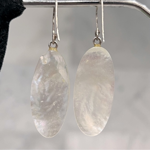 Mother Of Pearl Sterling Silver Dangle Earrings - Picture 9 of 10